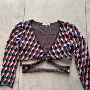 Ronny Kobo Geometric Crop Top